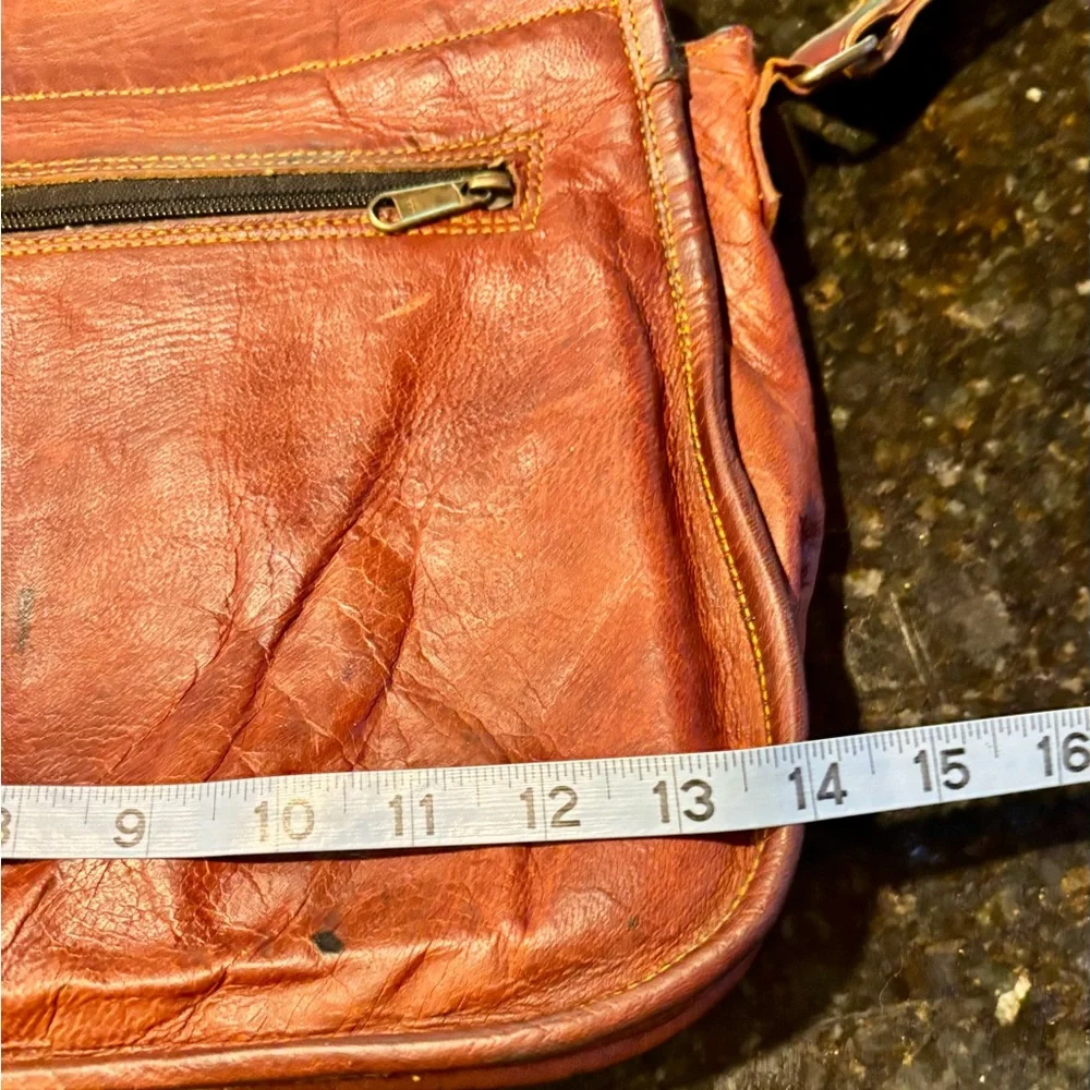 ⭐️Komal’s Passion Goat Leather Satchel/Messenger Bag Classic Brass Buckles⭐️
